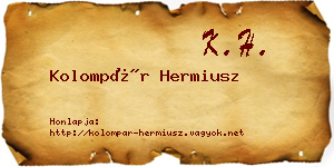 Kolompár Hermiusz névjegykártya